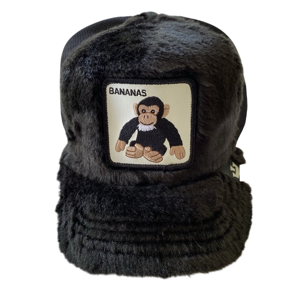 Goorin Bros Gorilla Bananas Monkey Trucker Hat Fuzzy Furry The Farm Baseball Cap